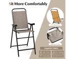 Costway 2x  Outdoor Dining Chair Folding Bar Chairs Garden Furniture Porch Beach 150kg Load Capacity