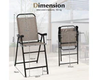 Costway 2x  Outdoor Dining Chair Folding Bar Chairs Garden Furniture Porch Beach 150kg Load Capacity