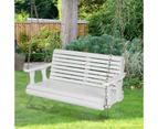 Costway 2-Seater Wood Porch Swing Outdoor Hanging Bench Chair Backyard Garden Furniture White