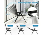 Costway 2x Folding Outdoor Chair Portable Dining Chair Patio Armchair w/Padded Seat & Adjustable Backrest, Porch Pool Camping