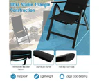 Costway 2x Folding Outdoor Chair Portable Dining Chair Patio Armchair w/Padded Seat & Adjustable Backrest, Porch Pool Camping