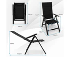 Costway 2x Folding Outdoor Chair Portable Dining Chair Patio Armchair w/Padded Seat & Adjustable Backrest, Porch Pool Camping