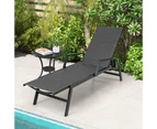 Costway Outdoor Chaise Lounger Adjustable PE Rattan Garden Bed Chair Anti-UV Patio Recliner Yard Poolside Beach