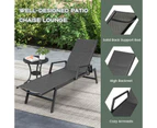 Costway Outdoor Chaise Lounger Adjustable PE Rattan Garden Bed Chair Anti-UV Patio Recliner Yard Poolside Beach