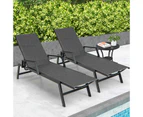 Costway Outdoor Chaise Lounger Adjustable PE Rattan Garden Bed Chair Anti-UV Patio Recliner Yard Poolside Beach