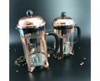 Copper Rose Golden French Press Coffee Plunger Glass Tea Maker 800/1000ml - 800ml