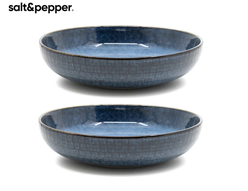 Set of 2 Salt & Pepper 28cm Bowl Food Bowls - Ink