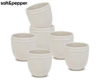 Set of 6 Salt & Pepper 150mL Plisset Espresso Cups - White
