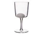 Set of 4 Salt & Pepper 375mL Industry Wine Glasses - Clear/White