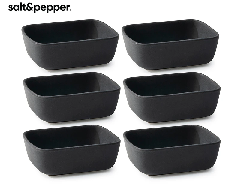 Set of 6 Salt & Pepper 10x14cm Major Serving Bowls - Black