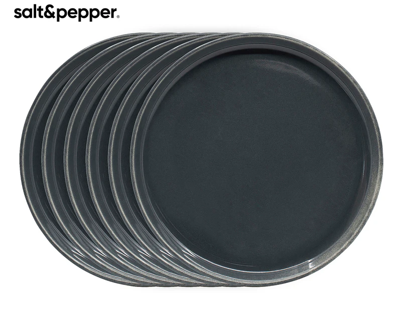 Set of 6 Salt & Pepper 20cm Amana Side Plates - Carbon