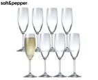 Set of 8 Salt & Pepper 175mL Vino Vino Champagne Flute Set