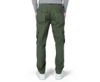 Green Cotton Trousers with Zip and Button Fastening - Green