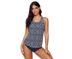 Azura Exchange Diamond Print Beach Tankini Swimsuit - Multicolor