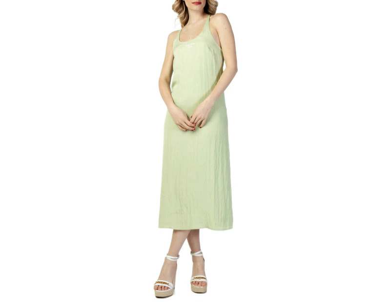 Green Plain Slip-on Dress with Straps by Calvin Klein Jeans - Green