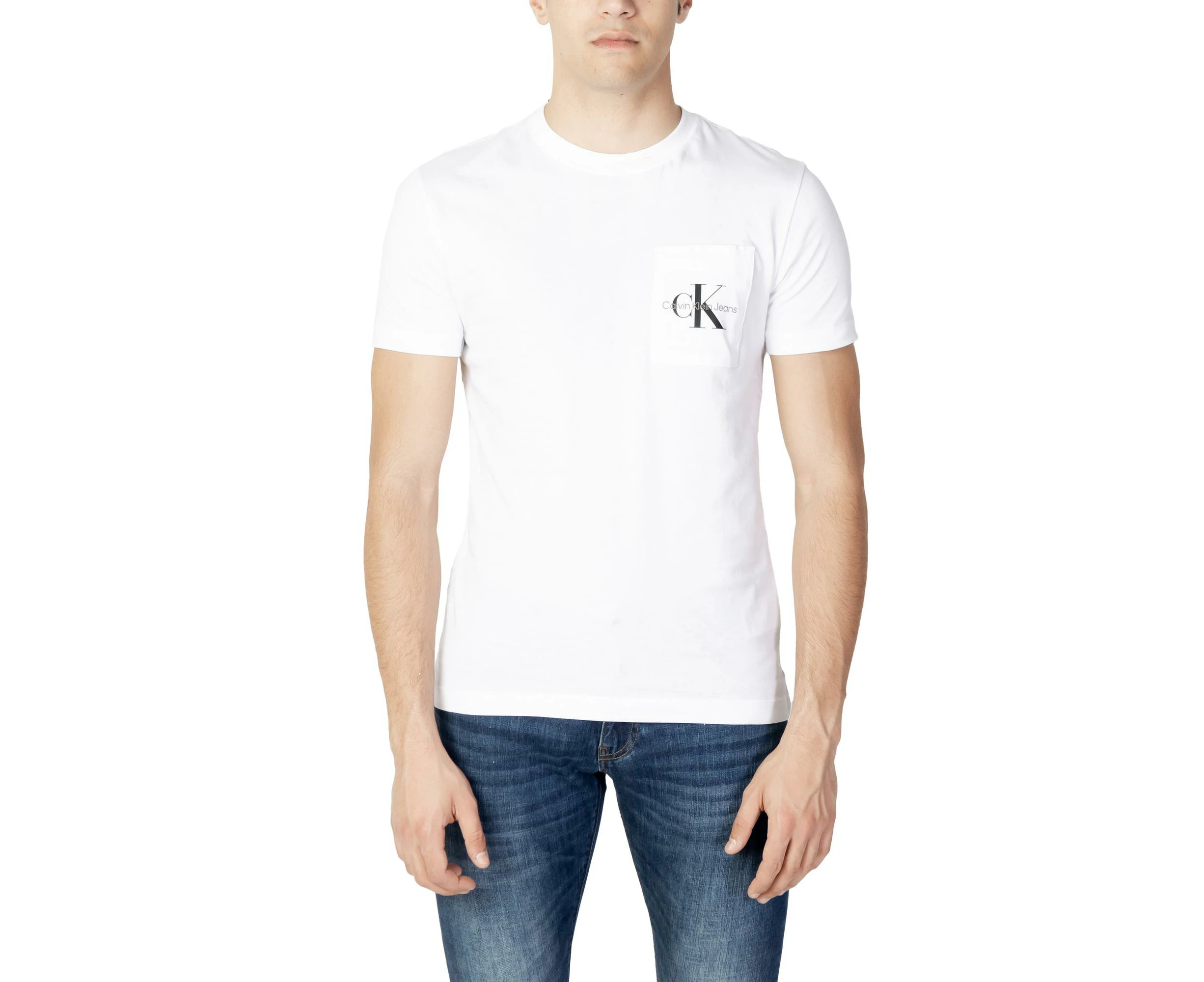 Calvin Klein Jeans White Plain Short Sleeve T-shirt - White