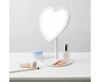 Heart Shaped LED Mirror - Anko - White