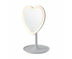 Heart Shaped LED Mirror - Anko - White