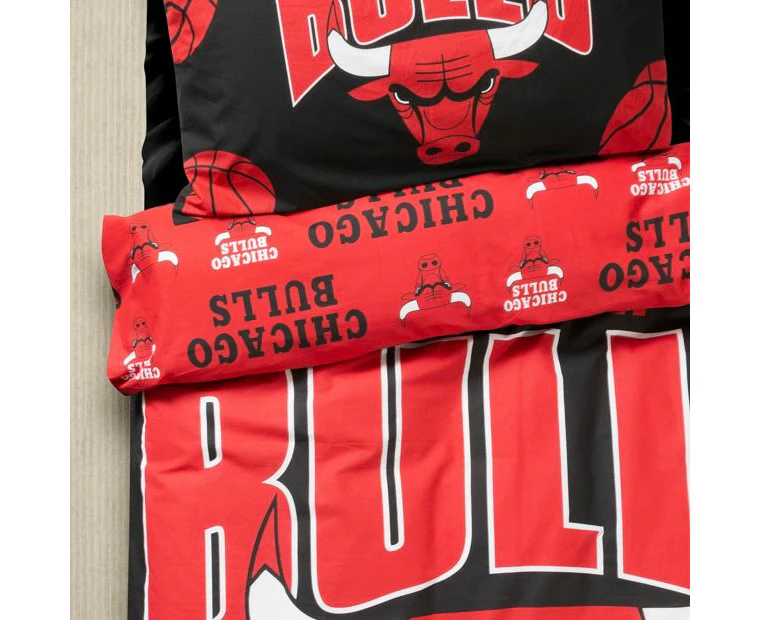 Chicago Bulls Quilt Cover Set - Red