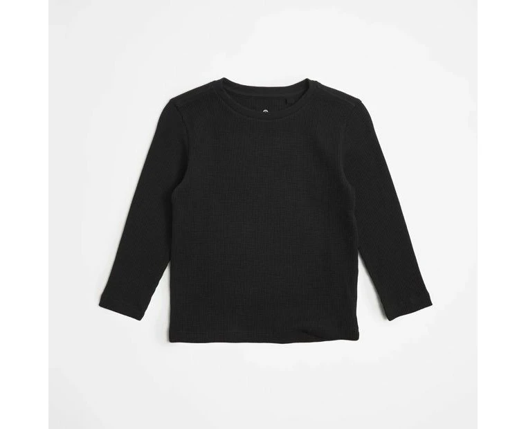 Target Long Sleeve Waffle Top - Black