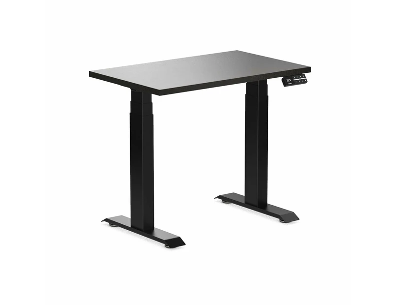 Desky Dual Mini Sit Stand Desk - Black / Matte Black Standing Computer Desk For Home Office & Study