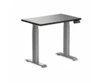 Desky Dual Mini Sit Stand Desk - Black / Grey Standing Computer Desk For Home Office & Study