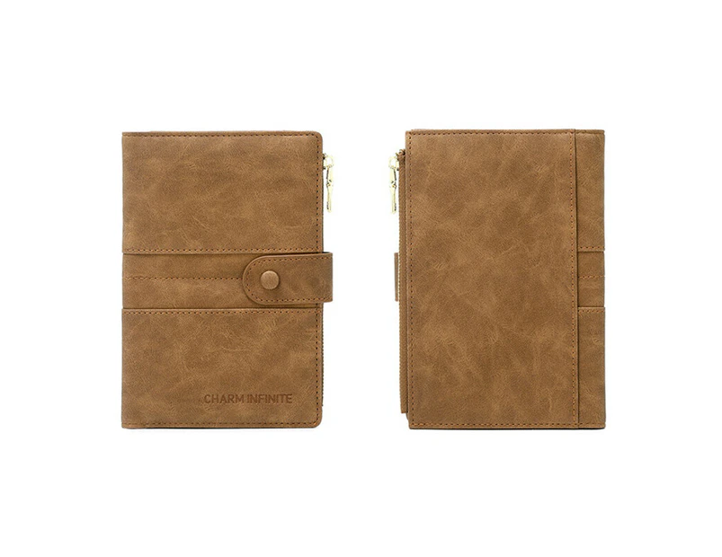 Wallet for Women Bifold Card Holder with Zipper Pocket Ladies Purse - Brown