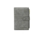 Wallet for Women Bifold Card Holder with Zipper Pocket Ladies Purse - Grey