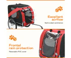 Pawz Pet Bike Trailer Foldable Pet Stroller Outdoor Cycling With Sunroof Large