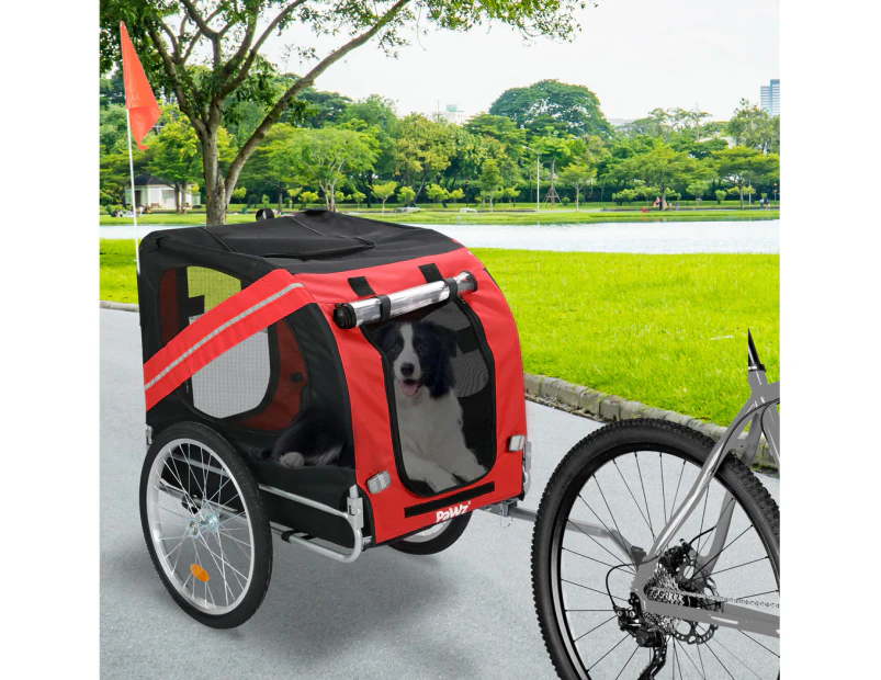 Pawz Pet Bike Trailer Foldable Pet Stroller Outdoor Cycling With Sunroof Large