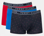 Tommy Hilfiger Men's Cotton Stretch Trunks 3-Pack - Blue Velvet/Navy/Red