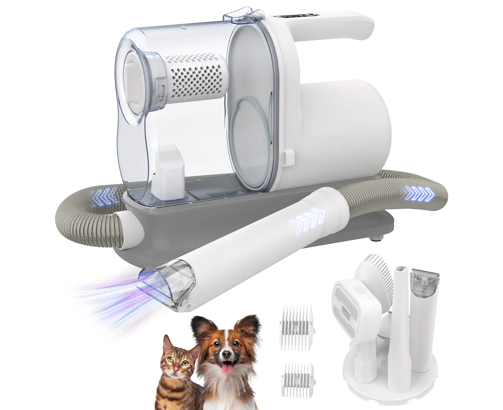 ADVWIN Pet Grooming Kit Vacuum 5in1 Dog Cat Hair Dryer Remover Clipper Brushes Cleaner