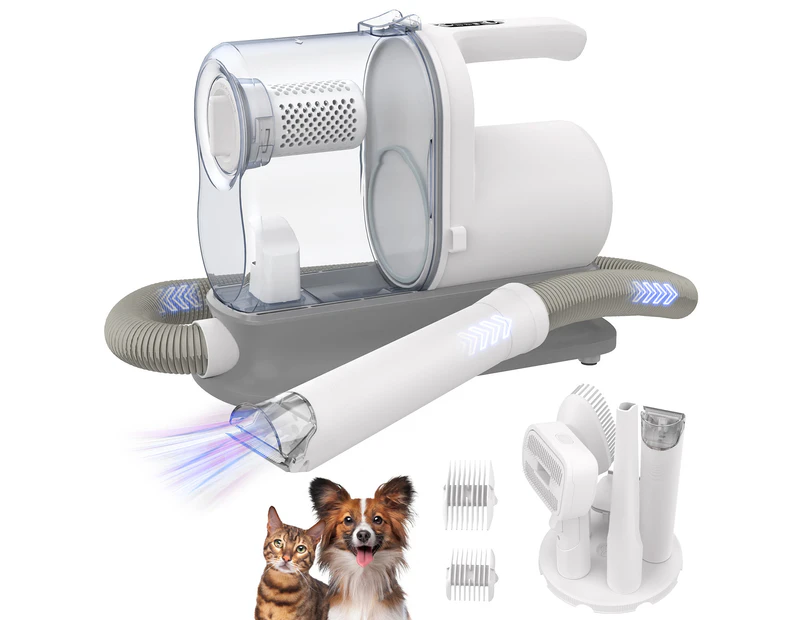 ADVWIN Pet Grooming Kit Vacuum 5in1 Dog Cat Hair Dryer Remover Clipper Brushes Cleaner