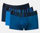Calvin Klein Men's Intense Power Microfibre Low Rise Trunks 3-Pack - Blue/Dark Blue/Navy