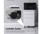 EKKIO 3 Large Drawer Mobile File Cabinet with Lock & 2 Lockable Wheels White