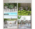 Costway 2x Outdoor Patio Dining Chairs Metal Armchairs w/Breathable Mesh Bistro Seat Patio Coffee