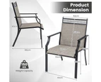 Costway 2x Outdoor Patio Dining Chairs Metal Armchairs w/Breathable Mesh Bistro Seat Patio Coffee