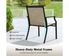 Costway 4x Outdoor Dining Chairs Metal Frame Armchairs Patio Lounge Chair Bistro Set Breathable Mesh