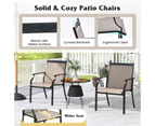 Costway 4x Outdoor Dining Chairs Metal Frame Armchairs Patio Lounge Chair Bistro Set Breathable Mesh