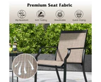 Costway 4x Outdoor Dining Chairs Metal Frame Armchairs Patio Lounge Chair Bistro Set Breathable Mesh