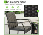Costway 3× Outdoor Lounge Setting Rattan Furniture Set All-weather Patio Table Chairs Cushion Bistro Garden Balcony