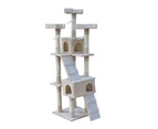 YES4PETS 170cm Cat Scratching Post Tree Post House Tower with Ladder Furniture Beige
