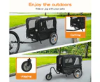 Pawz Pet Bike Trailer Foldable Cycling Pet Stroller 2-IN-1 Outdoor Sunroof