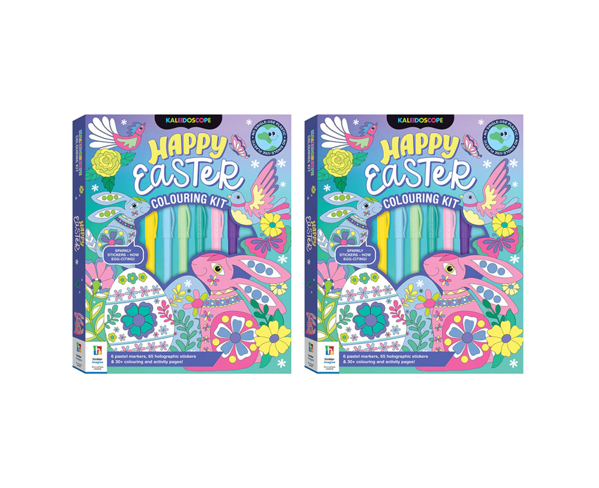 2x Kaleidoscope Happy Easter Colouring Activity Kit Kids/Children Fun Art Craft