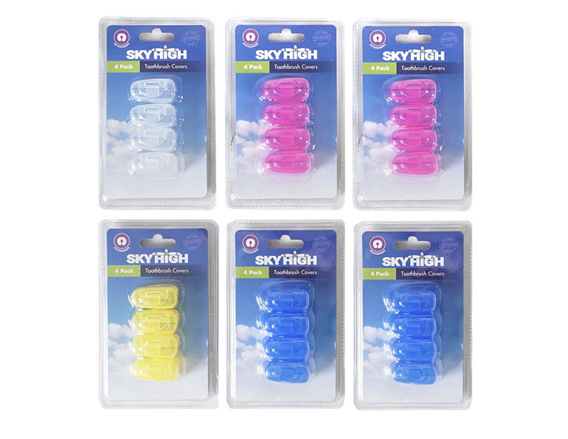 24pc Sky High On The Go Portable Travel Toothbrush Head Cover Assorted Colours