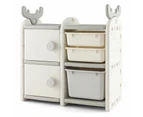 Kids Toy Storage Organizer Toddler Multipurpose Cabinet Bookshelf Chest w/ Bins