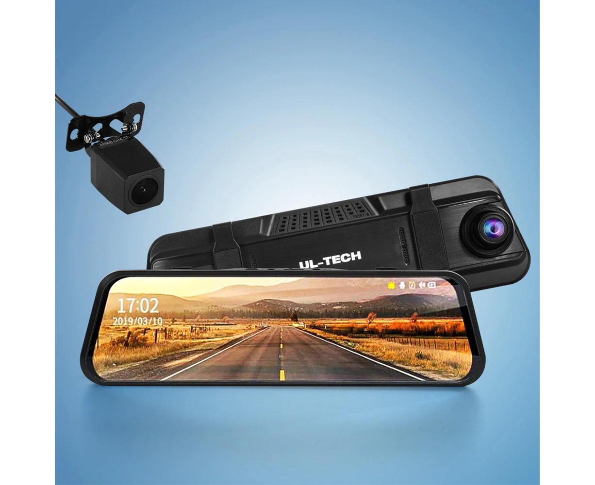 UL-tech Dash Camera 1080P 9.66" Front and Rear View Cam Car DVR Reverse Recorder