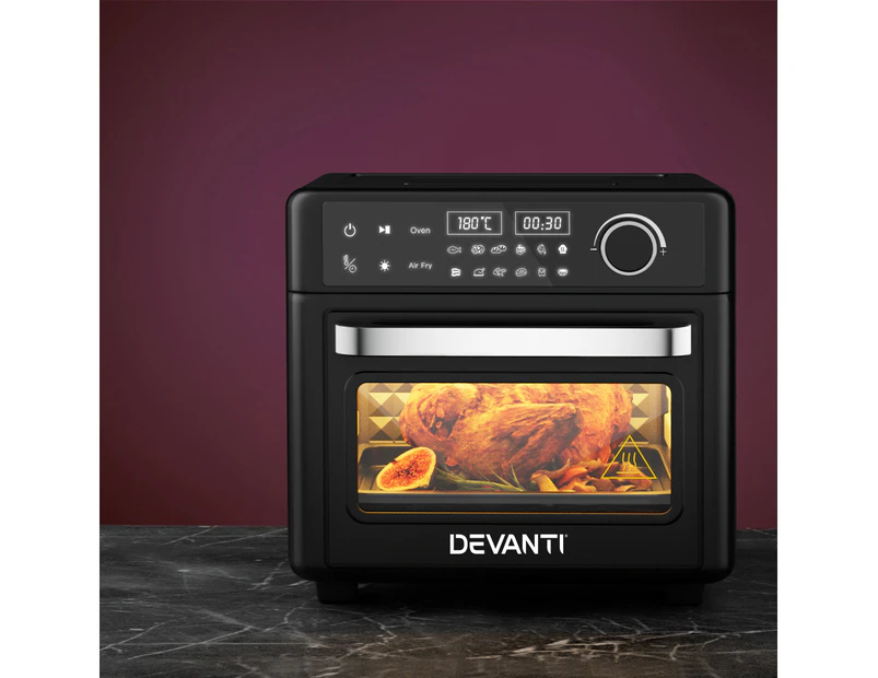 Devanti Air Fryer 15L LCD Fryers Oven