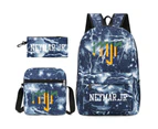 Football Neymar Printed Backpack Student School Bag Shoulder Bag Pen Bag Three Pieces Set Lightning2