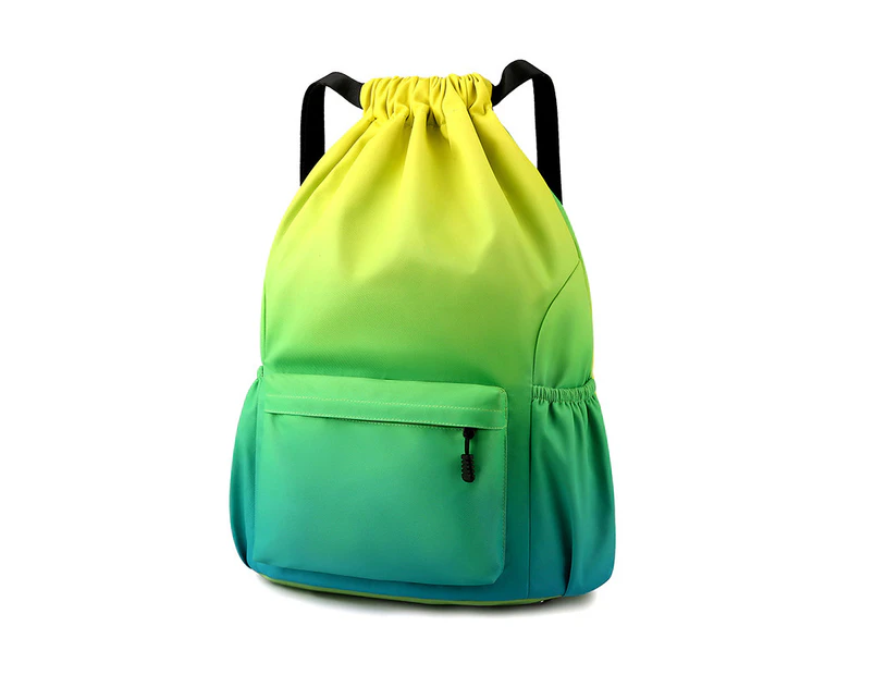 Drawstring Basketball Sports Backpack Gym Bag Sackpack String Sack Pack Bags Swimming Backpack Green